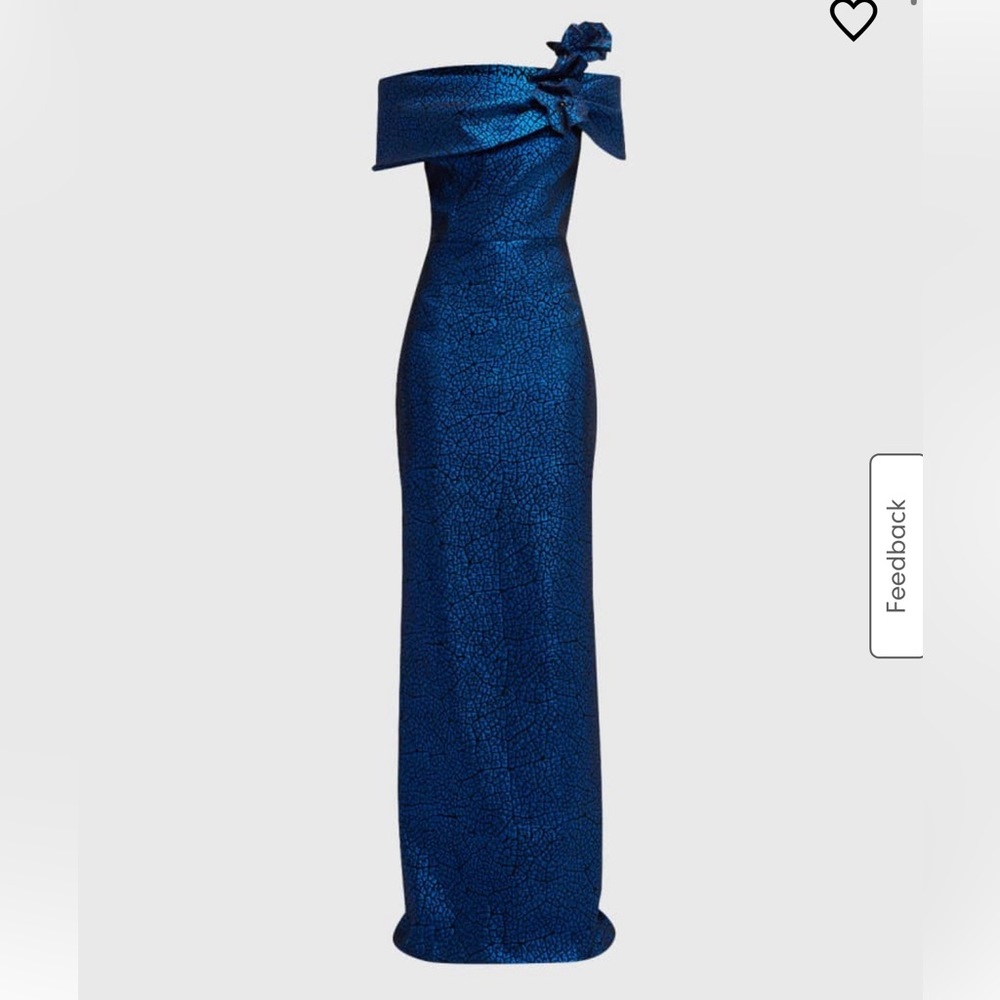 Rickie Freeman for Teri Jon Blue One Shoulder Gown